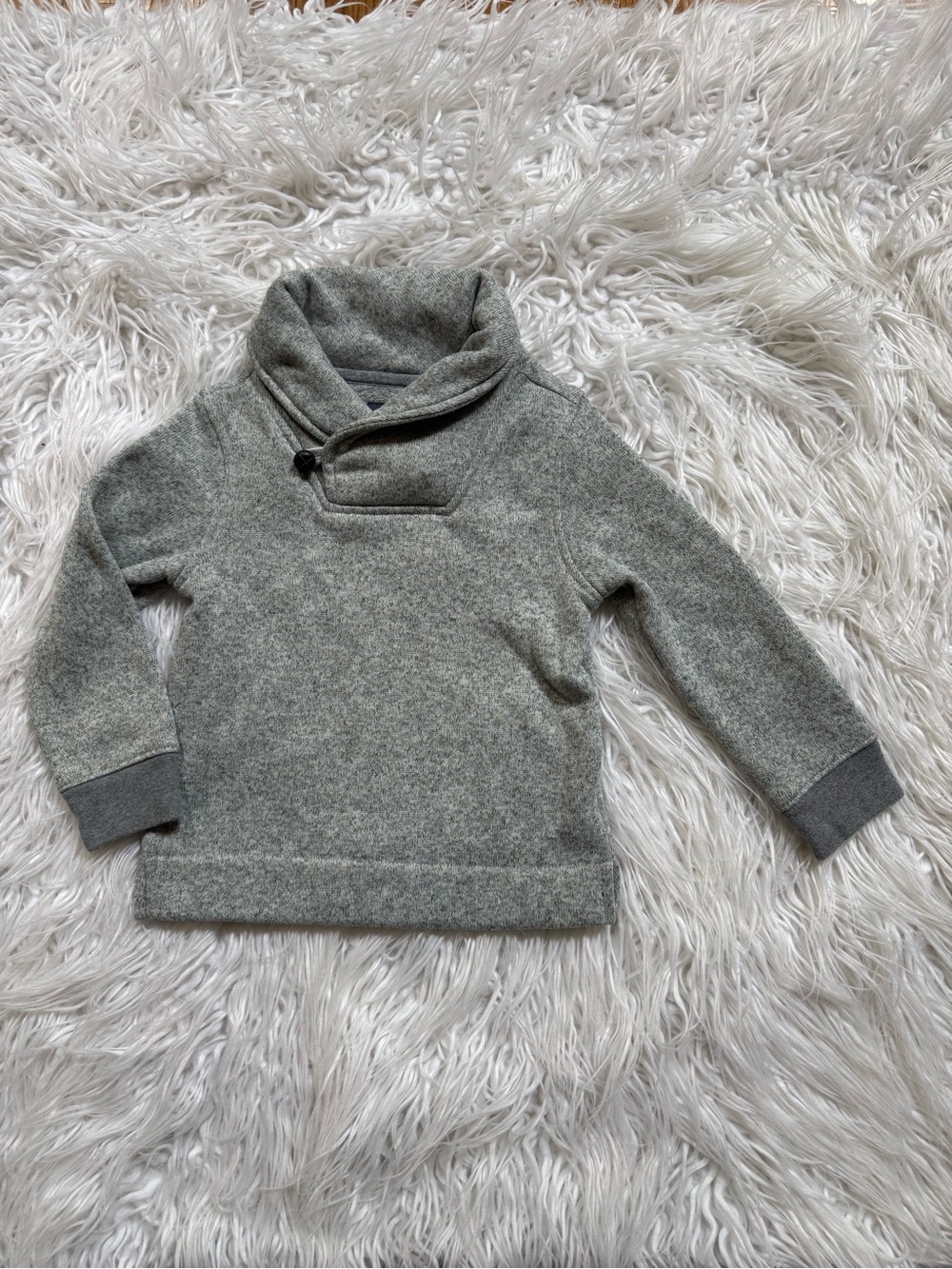 Kids Shawl Collar Fleece Pullover - Gray